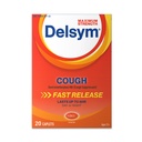 Delsym Maksimal styrke Cough Suppressant, rask release caplets, varer opp til 8 timers dag eller natt, 20 teller
