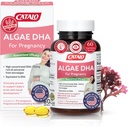 CaTALO Omega 3 Algae DHA for kvinner - 550 mg DHA-Rich olje fra mikroalgae, ideell for prenatal, graviditet og amming, vegetariske softgels, glutenfri - 60 Softgels
