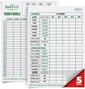 SWOOC Games® - 5 Big Premium Laminert Yardzee & Farkle Score Cards (11,5in x 8in) med regler - Stor Reusable Dry Slette Pads for kjempe utendørs Dice
