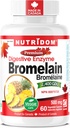Nutridom Bromelain Digestive Enzyme Pineapple kosttilskudd, 2400 GDU, 500mg, Non-GMO, Vegan, Gratis av Gluten, Soya & Dairy (60 Count)