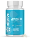 Revive MD-vitamin D3 Supplement, 5000 IE - høy potens Kolecalciferol for immunstøtte, kalsiumabsorpsjon, bein & muskel helse - ikke-GMO Diett Supplement uten fyllstoffer - 60 Softgels