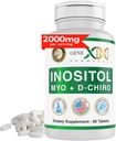Genex Formler 40:1 Myo-Inositol 2000mg D-Chiro Inositol 50mg (60 tabletter) støtter hormonbalanse og ovarian funksjon - Vegan, Glutenfri, Ikke-GMO (30 dagers forsyning)