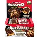 ALLMAX HEXAPRO PROTEIN BAR, Sjokolade Chip Cookie Dough - Pakke med 12 - høyprotein energi Snack - 20 g protein per bar - med Whey Protein Isolate
