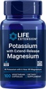 Livsforlengelse 99 mg Kalium med forlenget magnesium 250 mg, 100 veg Caps - Glutenfri - Ikke-GMO - Vegetarisk Supplement for menn og kvinner - Dual-Action Mineral Formula