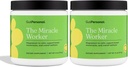 Miracle Worker Magnesium Powder Supplement: Reduser stress og forbedre søvnkvaliteten og regelmessigheten mens man letter muskelskjerper, Jordbær Flavor, 60 serverer totalt, 2 pakke
