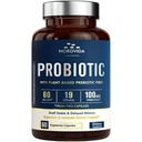 Probiotiske 60 milliarder 19 Strains med organisk prebiotiske for menn og kvinner, Digestiv og immune helse, hylle stabil forsinket release, ikke-GMO No Dairy, 60 Vegan Caps