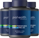 Pterostilbene Supplement (250mg, 60 kapsler) | klinisk bevist, tredjeparts testet antioksidant for hjerte og hjerne helse | Aktiverer Longevity Genes (3 pakke)