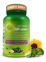 Optimal DIM 200mg Supplement for kvinner og menn - laget med organiske hele matvarer - Estrogen & Hormon Balance Support Diindolylmetan Complex - Maksimal absorpsjon forsinket - 60 greve