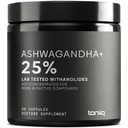 Ashwagandha - Ultra høy styrke 40:1 Ekstrakt med 25% withanolider - Wild Harvested i India - høy konsentrert og tredjeparts Lab testet - 60 kapsler