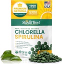 Sunlit Best Chlorella Spirulina Tabletter - organiske USDA, Premium Spirulina og Chlorella Tabletter 1000 greve - Sun Chlorella ren naturlig supermat med Algae, Enzymes Klorofyll & Vegansk Protein