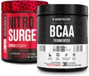 Jacked Factory Nitrosurge Shred Thermogenic Pre-Workout i Black Cherry & BCAA i frukt Punch for kroppen rekomponering, muskelbygging og gjenoppretting