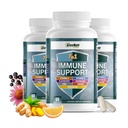 GreeNatr Immun Support Supplement med vitamin C, D3, sink 50mg, Quercetin, Echinacea Purpurea, Sambucus Elderberry og Ginger for komplett immunforsvar - 60 kapsler (3 flasker)