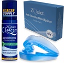 ZQuiet Anti-Snorrende Munnstykkeløsning - Komfortabel størrelse #1 (Enkel enhet) + Cleaner (1,5oz flaske) - laget i USA snorkende løsning for en bedre natts søvn (blå)