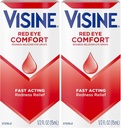 Visine Red Eye Comfort Redness Relief Eye Drops for å hjelpe lindre røde øyne på grunn av mindre øye irritasjoner raskt, Tetrahydrozolin HCl, 0,5 fl oz (Pack of 2)