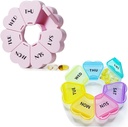 MOLN HYMY Søt ukentlig pille boks 7 dag, hjerteformet pille tilfelle organisator 1 gang om dagen, lilla rosa pille container en gang daglig, stor medisin dispenser for vitamin / fish olje / medisinering/Supplements