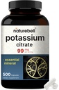 Kalium Citrat Supplement 99mg, 500 Kapsler | lett absorbert Chelated Form – Essential Mineral Electrolyte Balance – støtter muskel, bein og hjerte helse – ikke-GMO