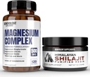 Magnesium kompleks med 5 beste former og Himalayan Shilajit Resin - 4 måneders forsyning av 500mg magnesiumglycinat, oksydert, Taurat, Chelat, magnesiumcitrat - 85+ Spor Mineraler for energi
