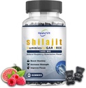 Shilajit Gummies for menn fulvic syre, ren shilajit for menn og kvinner, shilajit himalayan organisk for energi, sukker-fri, vannmelon bringebær flavor I 100% naturlig og organisk I 60 gummy