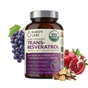 Renhet Labs Pure Organic Trans Resveratrol Supplement med Quercetin, Vegansk Antioksidant Næringstilskudd for hjerte, hud, hår, negler | Opprinnelig fra japanske Knotweed | 90 Kapsler