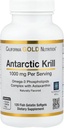 California Gold Nutrition Antarctic Krill Oil, Omega-3 Fosfolipider med naturlig forekommende Astaxanthin, naturlig jordbær og sitronflavor, ikke GMO, 1000 mg, 120 fisk Gelatin Softgels