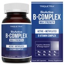 BioActive Vitamin B Complex - Blood Stream Ready, Metylated B Complex - Med Metylfolat, 3 BioActive Forms of B12, BenfoPure® B1 & Pantesin® B5 - 12 B vitaminer i kliniske doser - 60 Serveringer