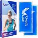 Reusable Gel Ice Packs for skader av Kinetic Labs (2 Pack) - Hot Cold Packs for Skade 11" x 5,3" - Fleksible ispakker for rygghode skulder hals Ankel Elbow Feet hodepine kirurgi (stor)