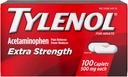 TYLENOL Ekstra styrke smertefri & feber reduserer 500 mg, kapler 100 ea pakke med 2