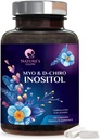 Myo-Inositol & D-Chiro Inositol 1025mg - 40:1 Ideell forhold for ovarian støtte, Vegan Myo & D Chiro Supplement for kvinners naturlige balanse og hormon støtte, vitamin B8, ikke-GMO - 120 kapsler