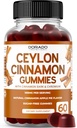 Ceylon Cinnamon Gummies (60 greve) Apple Cider Vinegar Cinnamon, Turmeric, Berberine & Ginseng for Digestion generell velvære støtte - Ceylon Supplements - Vegansk trygt og USA laget