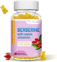 Berberine med Ceylon Cinnamon Gummies, høy potens Berberine HCI Supplement, immun helsestøtte, 60 Mango Flavored Gummies