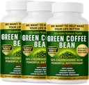 Grønn kaffebønner ekstrakt, 100% ren grønn kaffebønner kapsler, 50% klorogensyre, 10.000 mg styrke, 180 kapsler, 6 måneders forsyning, ikke-GMO og glutenfri, Tradisjonell urte supplement