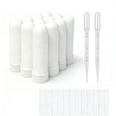 12 sett essensiell olje aromaterapi rør innhaler Sticks Blank Nasal innhalere(12 komplette pinner) + 2 Polyetylen pipette droppers
