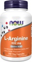 NU L-Arginine 500 mg 250 Veg Kapsler (pakning kan variere