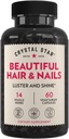 Crystal Star Vakkert hår og negle Supplement (60 kapsler) – Herbal Supplement støtter tykkere sterkere hår og negler – Hestehale, Nettle & Alfalfa – Ikke-GMO