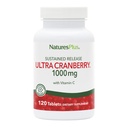 NaturesPlus Ultra Cranberry, frigjøring - 1000 mg, 120 tabletter - med vitamin C - vegetarisk, glutenfri - 60 Serveringer