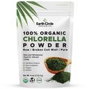 Jordsirkel organiske klorella pulver superfood | Kosher | Broken celle vegg klorofyll, vegansk, super grønn algae, ren klorella, høy i protein, fiber & aminosyrer - 4oz