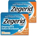 Zegerid OTC, Omeprazol Plus Natriumbikarbonat, 24 timer, Protonpumpeinhibitor (PPI), Heartburn Medisin, Acid Reduser, To 42ct Cartons