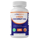 Vitamatic Virgin Coconut Olje Softgels, 3000 mg Per Servering, 60 Serveringer, 180 greve, Ikke-GMO, Glutenfri