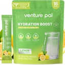 Venture Pal Sukker Gratis Elektrolyte pulver pakker - flytende daglig IV drikke blanding for rask hydrasjon og fest utvinning | 5 vitaminer og 7 elektrolyter | keto vennlig | Ikke-GMO | Certified Vegansk | 16 Sticks