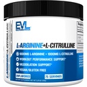 Evlution Nutrition L-Arginin + L-Citrullin - Endurance + Trening ytelsessupplement - 2000mg Complex - Vasodilation + Nitric Oxid Support - Vegan + Glutenfri pulver - 75 Services