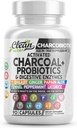 Ren Nutra Aktivert Charcoal Piller + Shilajit Probiotiske Digestive Enzymer for Digestive Helse Kapsler med Peppermynt Fennel Licorice Papain Ginger Turmeric pulver | Gut Helse