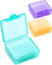 Sukuos liten pille boks 3 stk, Søt reisepille sak Daily Pill Organizer Bærbar for Pocket Purse for vitamin fiskeolje kosttilskudd, lett å rengjøre