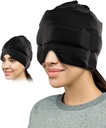 Hodepine og Migraine Relief Ice Cap® Patentert Wearable Hodepine Relief Hat for Migraines, Chemo, Sinus Relief, Hode Tension | Komfortabel, Stretchy, Mørk, Langvarighet Kald terapi