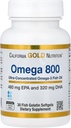 California Gold Nutrition Omega 800 Ultra-konsentrert Omega-3 Fish Oil, kd-pur® Triglycerid Form, 30 Fish Gelatin Softgels (1 000 mg per Softgel)