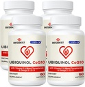 Ubiquinol CoQ10-600 mg-Softgel, aktiv form av Coq10 Ubiquinol Supplement med vitamin E & Omega 3, 6, 9, høy absorpsjon-koenzym-Q10, kraftig antioksidant for energiproduksjon, 240 greve