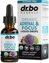 Adrenal støtte kosttilskudd flytende dråper - organisk adrenal og fokus Supplement, Cortisol Manager Adaptogen voksne, Ginkgo Biloba for barn rolig - naturlig hjerne og minne tretthet stress oppmerksomhet 1oz