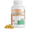 Bronson Vitamin B-kompleks med vitamin C - immunhelse, energistøtte og nervesystem støtte - Non-GMO, 120 vegetariske kapsler