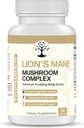 Lions Mane Mushroom Supplement - Premium Fruiting Body Extract - med Chaga, Maitake, Shiitake, Reishi - Mood, Hjerne og Immune Support, Adaptogen - Ikke-GMO - 60 Vegan Kapsler