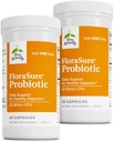 Terry Naturally FloraSecure Probiotic - Digestionstilskudd til hjelp mot anledningsblekning og støtte gass relief - Gut Health Support med Bifidobacterium Bifidum - 30 kapsler (pakke med 2)