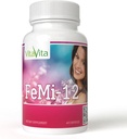 FeMi-12, hjelper alleviate kvinners månedlige periode diskomforter og støtter normal menstruasjon (60 kapsler)